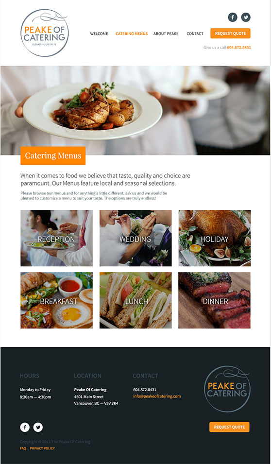 Peake Catering Website